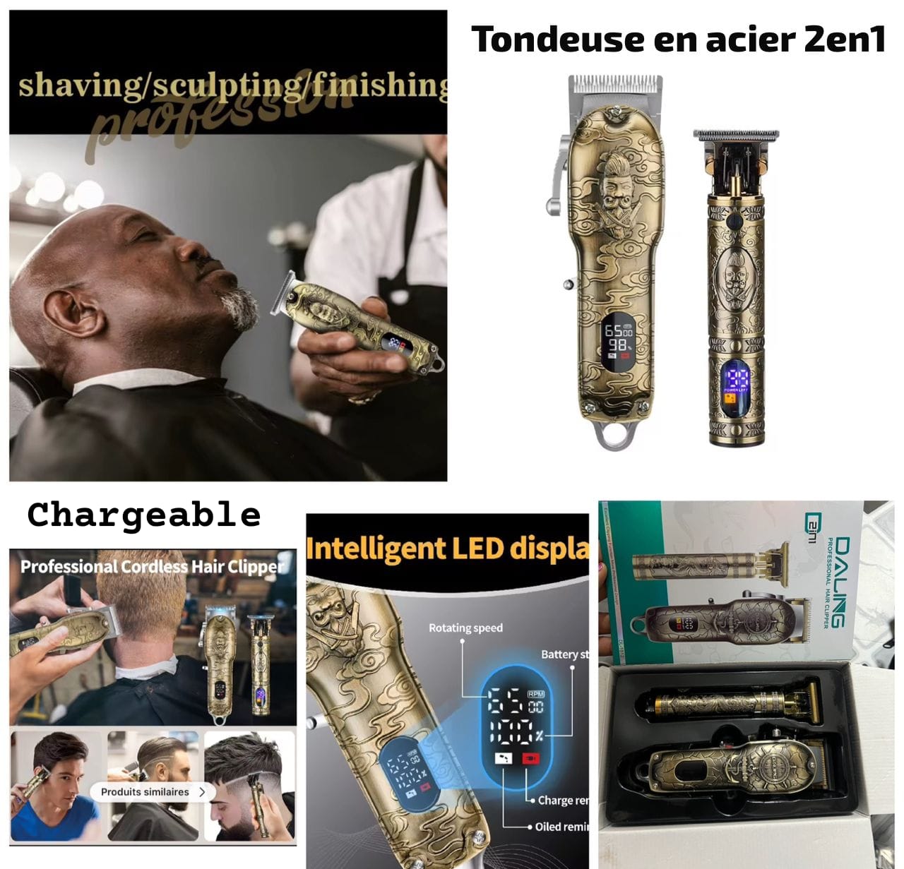 Tondeuse en acier 2 en 1