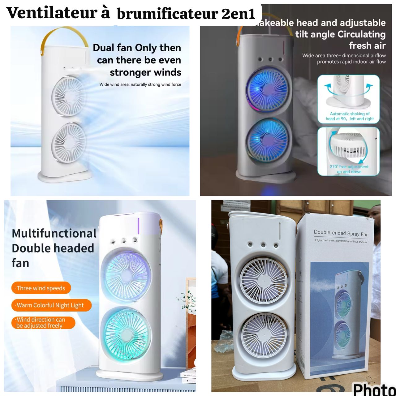 Ventilateur à brumisateur 2en1