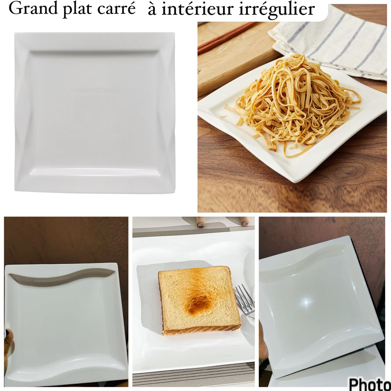 Grand plat à intérieur irrégulier