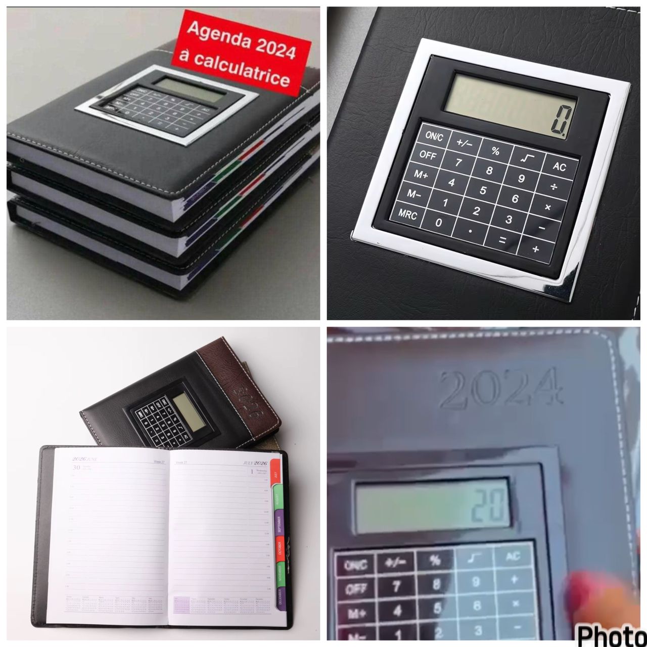 Agenda avec calculatrice 2024