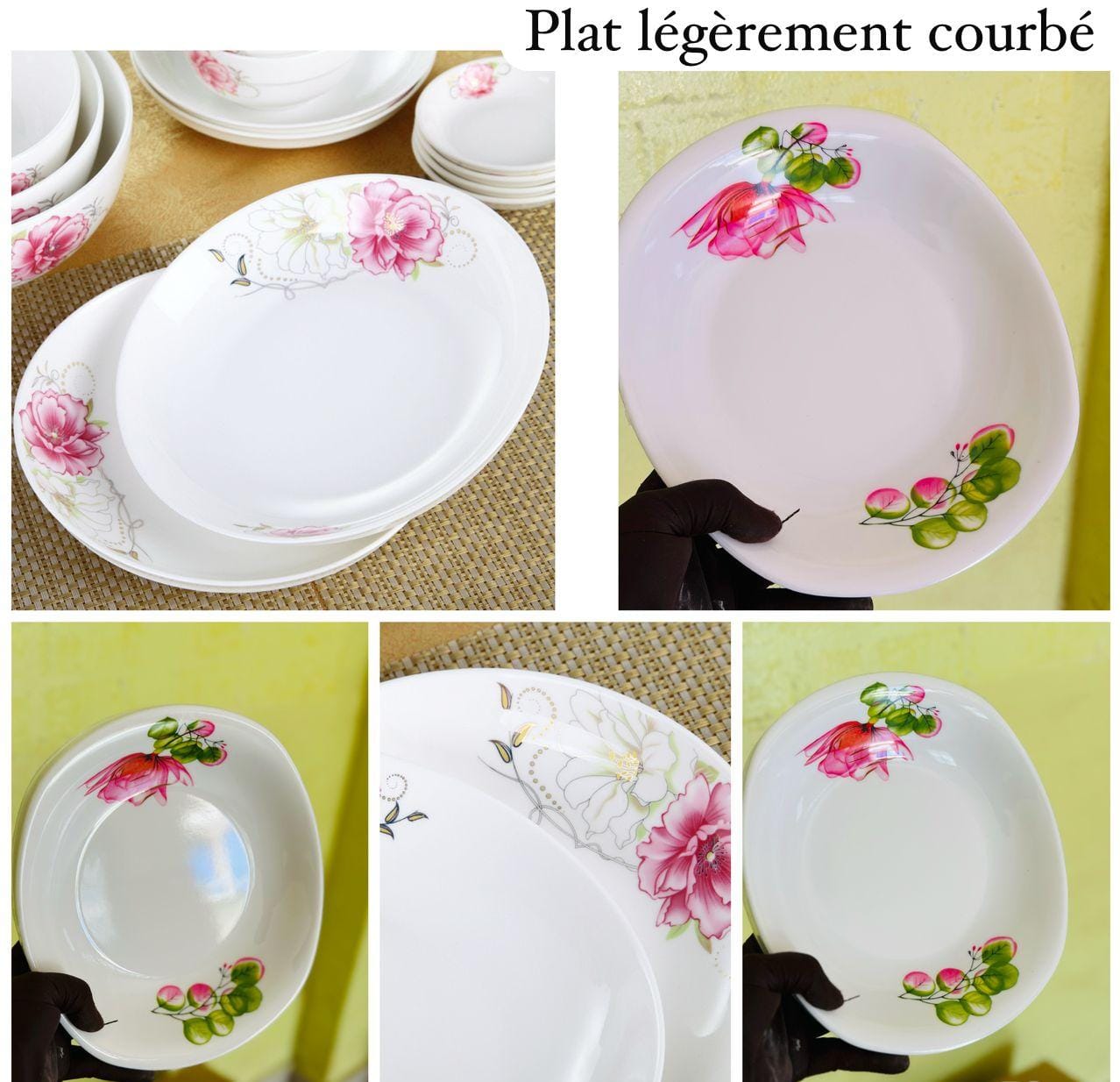Plat légèrement courbé