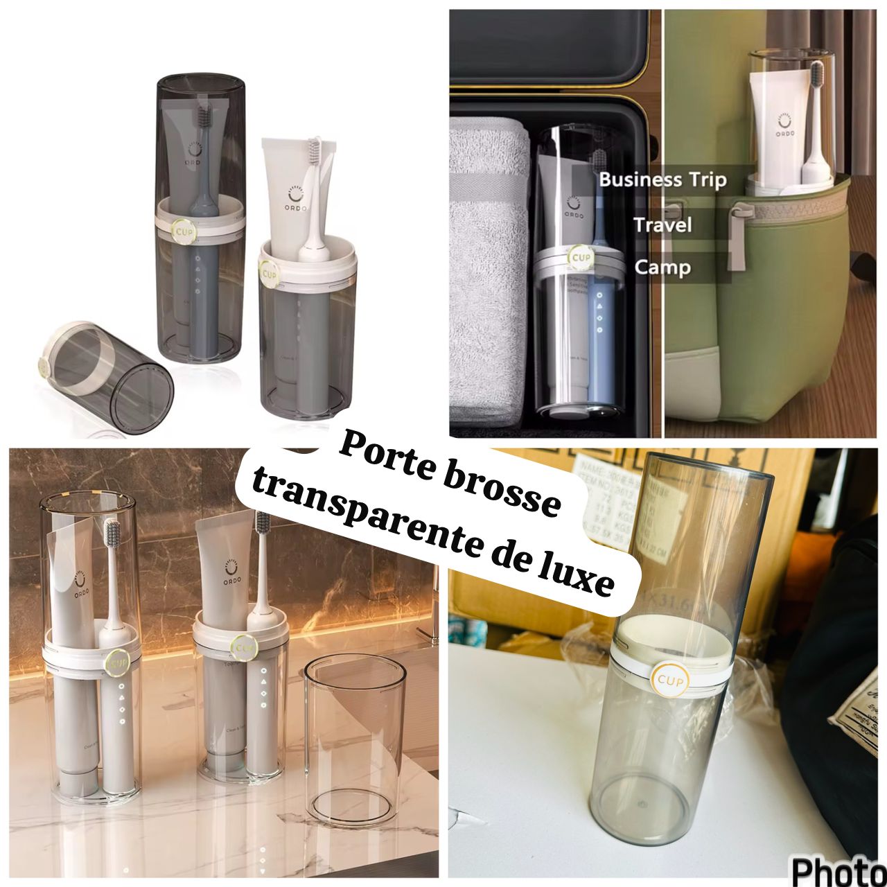 Porte brosse transparente de luxe