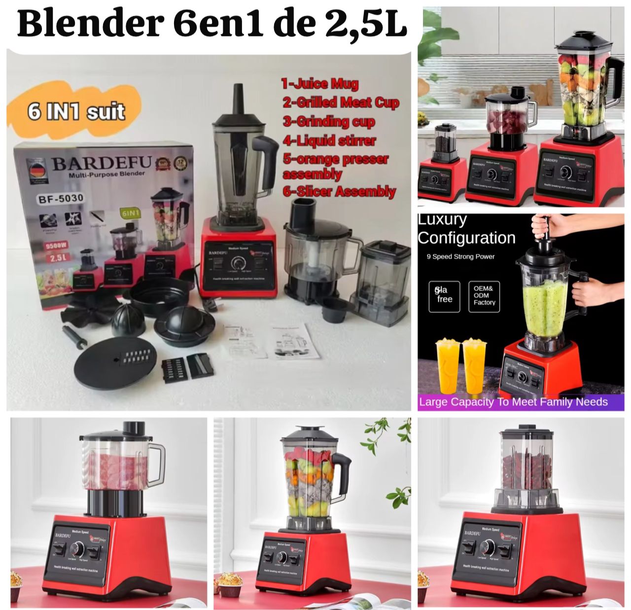 Blender 6en1 et 9500w
