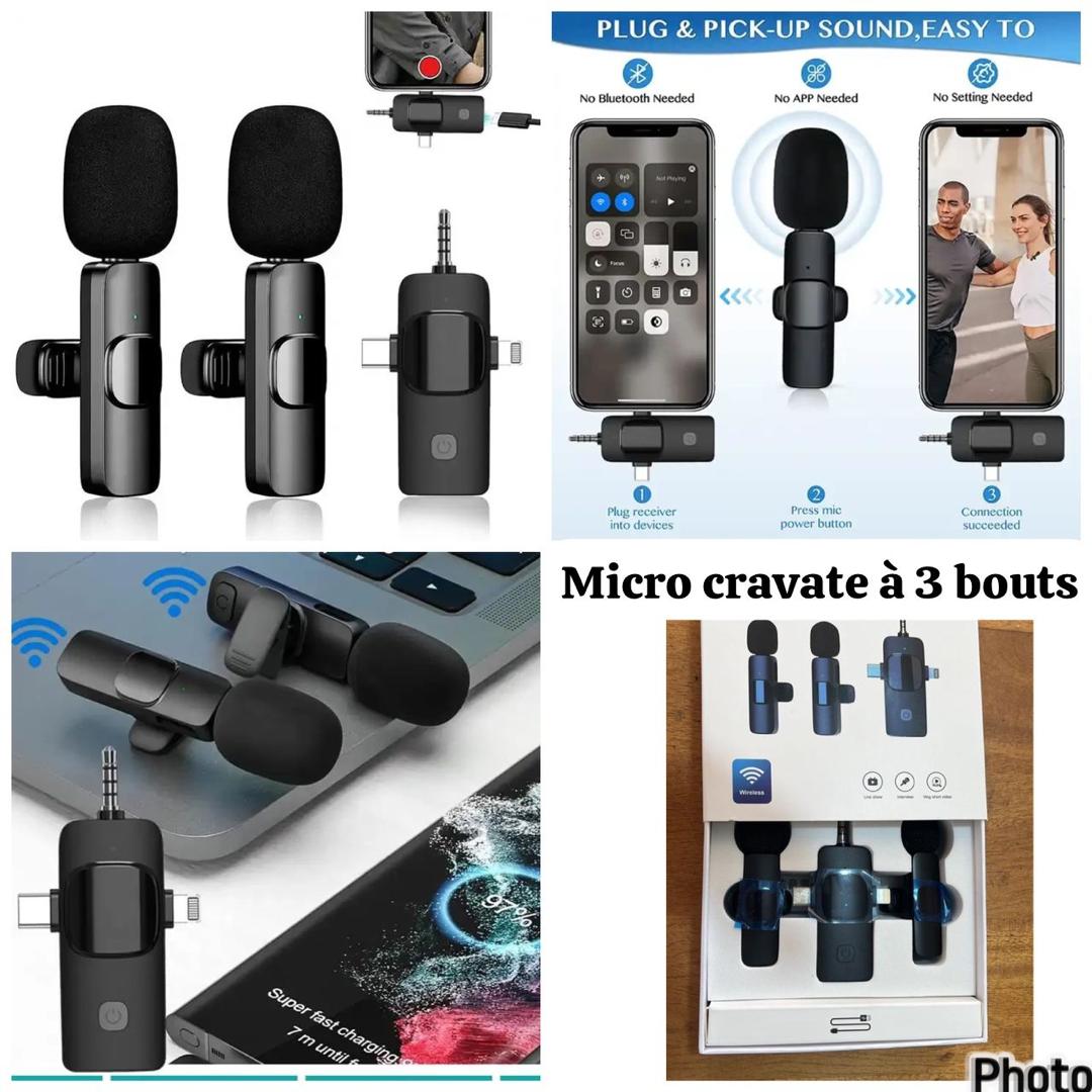 Micro-cravate 2en1  à 3 bouts
