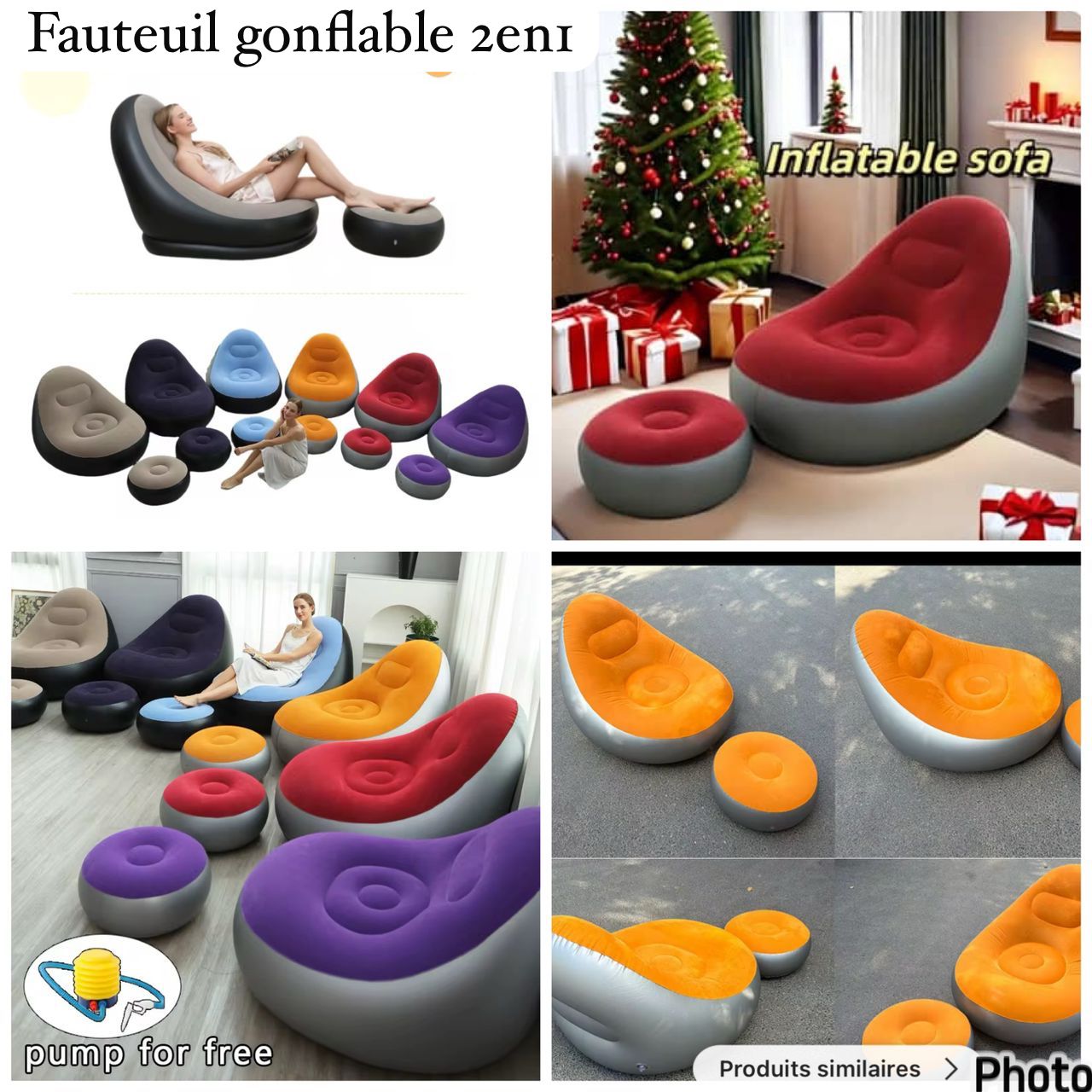 Fauteuil gonflable 2en1