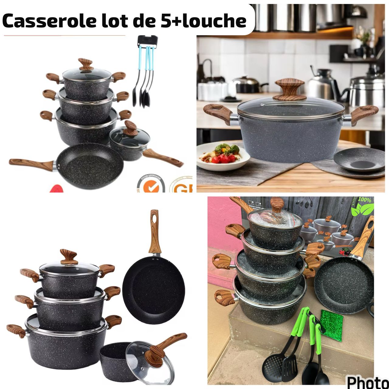 Casserole lot de 5+louche
