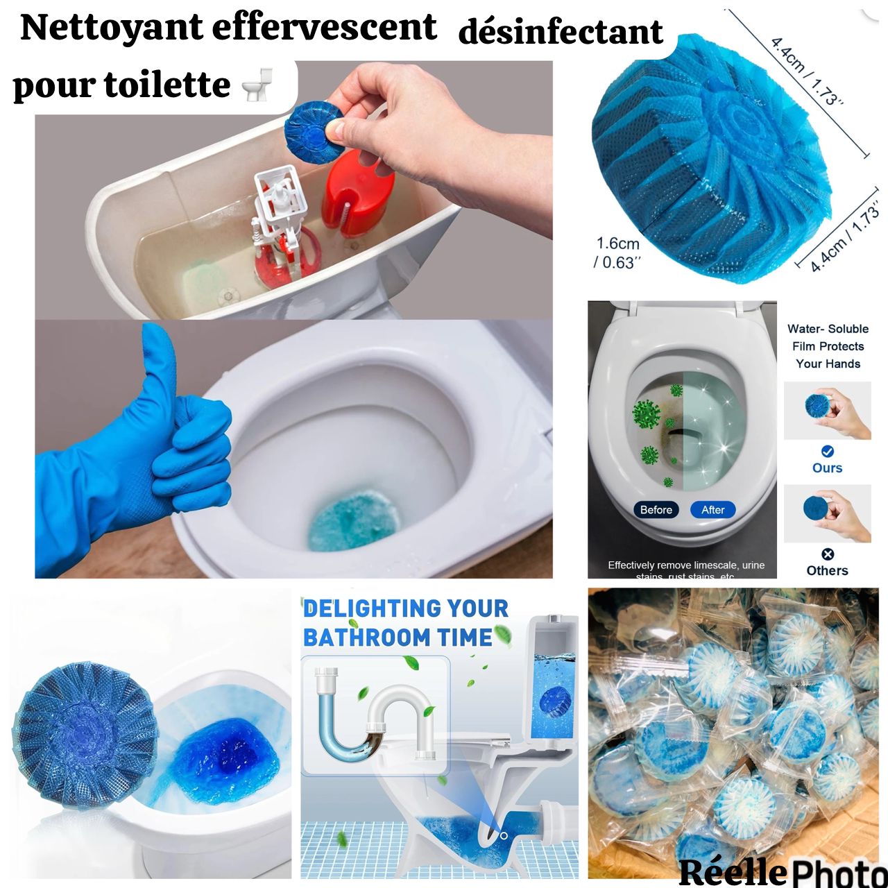 Nettoyant effervescent désinfectant