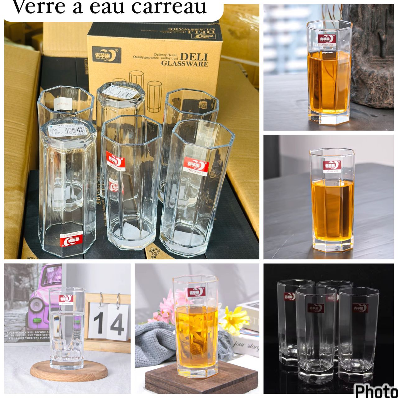 Verre à eau carreau