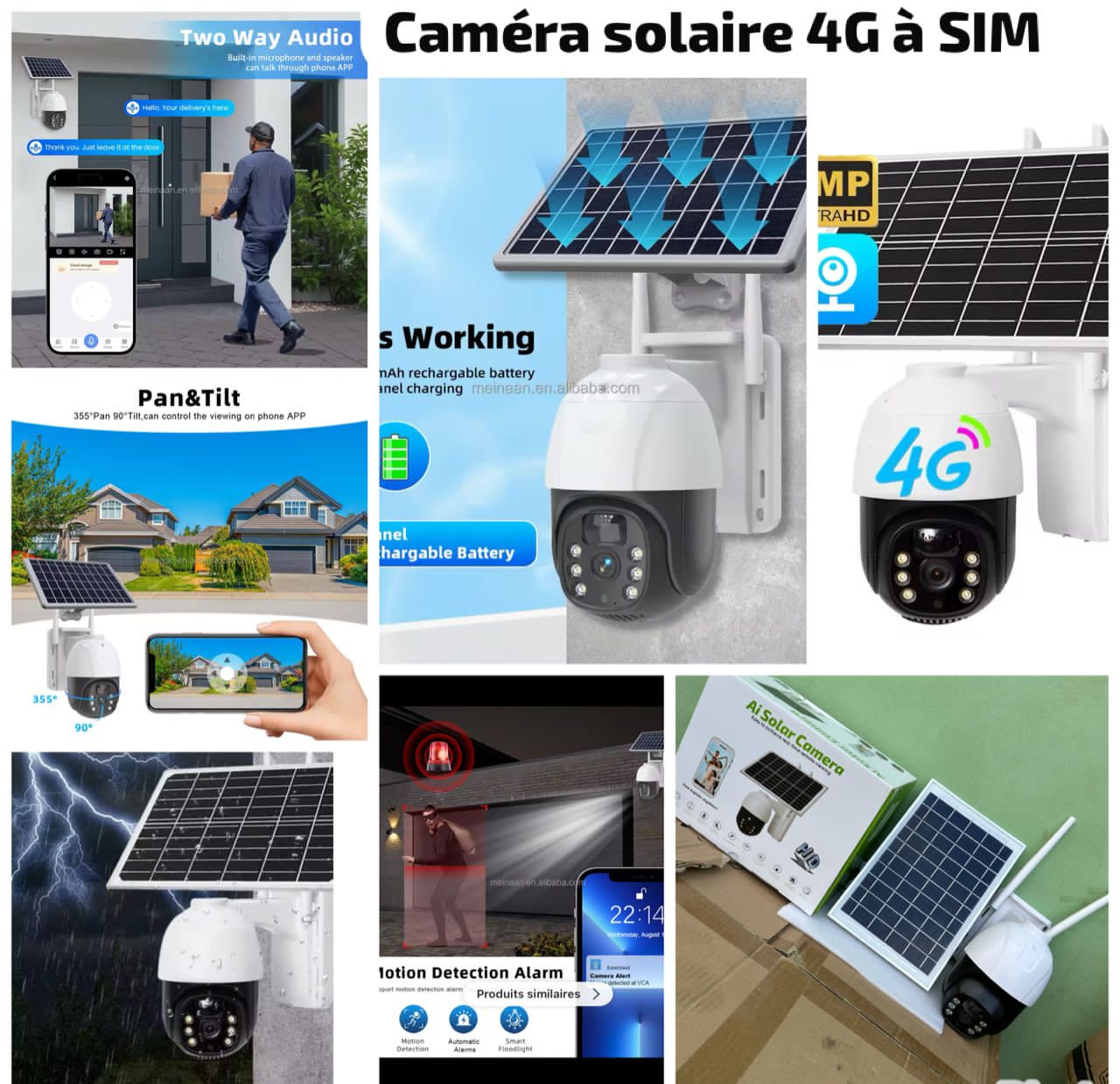 Caméra solaire 4G à Sim