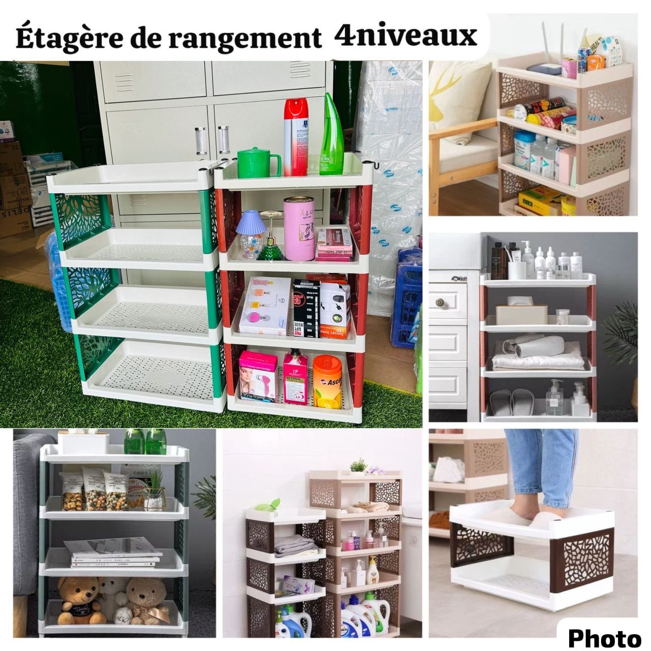 Étagère de rangement 4 niveaux