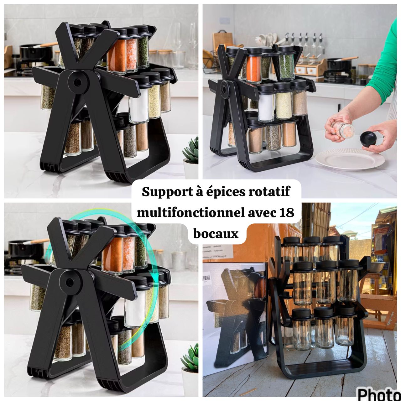 Support a épices rotatif