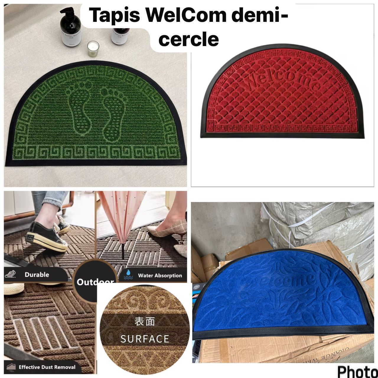 Tapis Welcom demi cercle