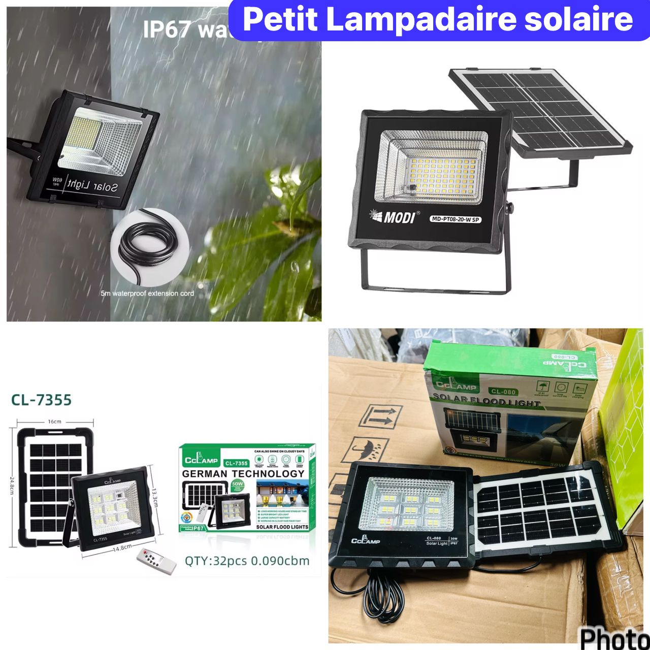 Petit panneau lampadaire solaire