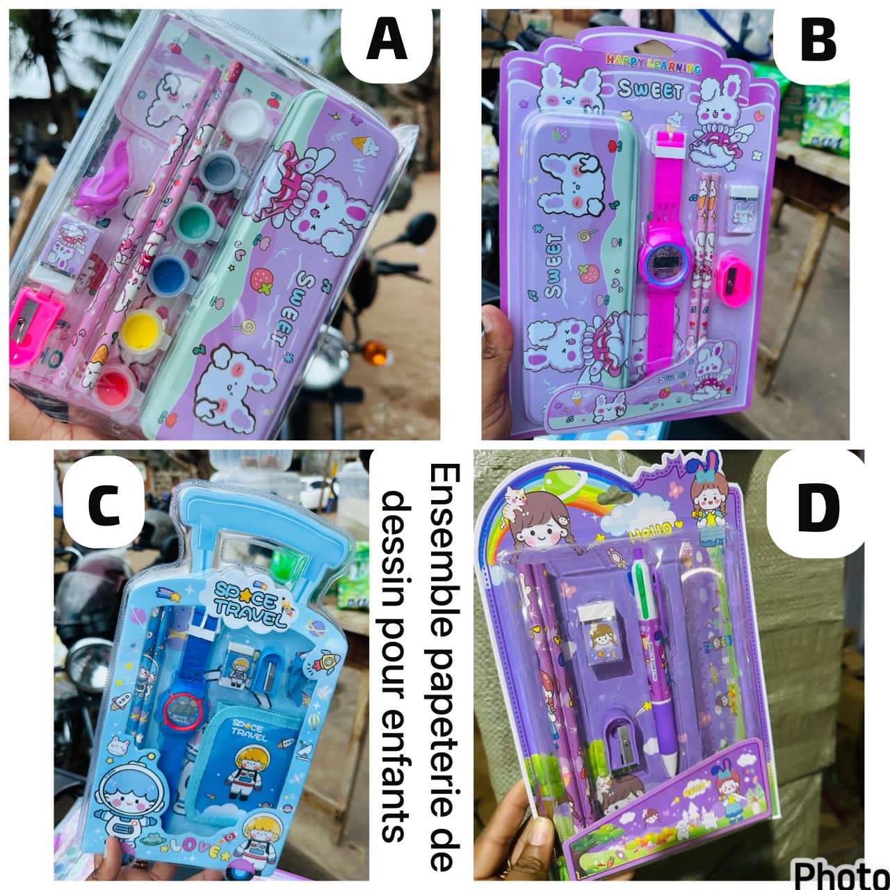 Ensemble papeterie de dessin A B C