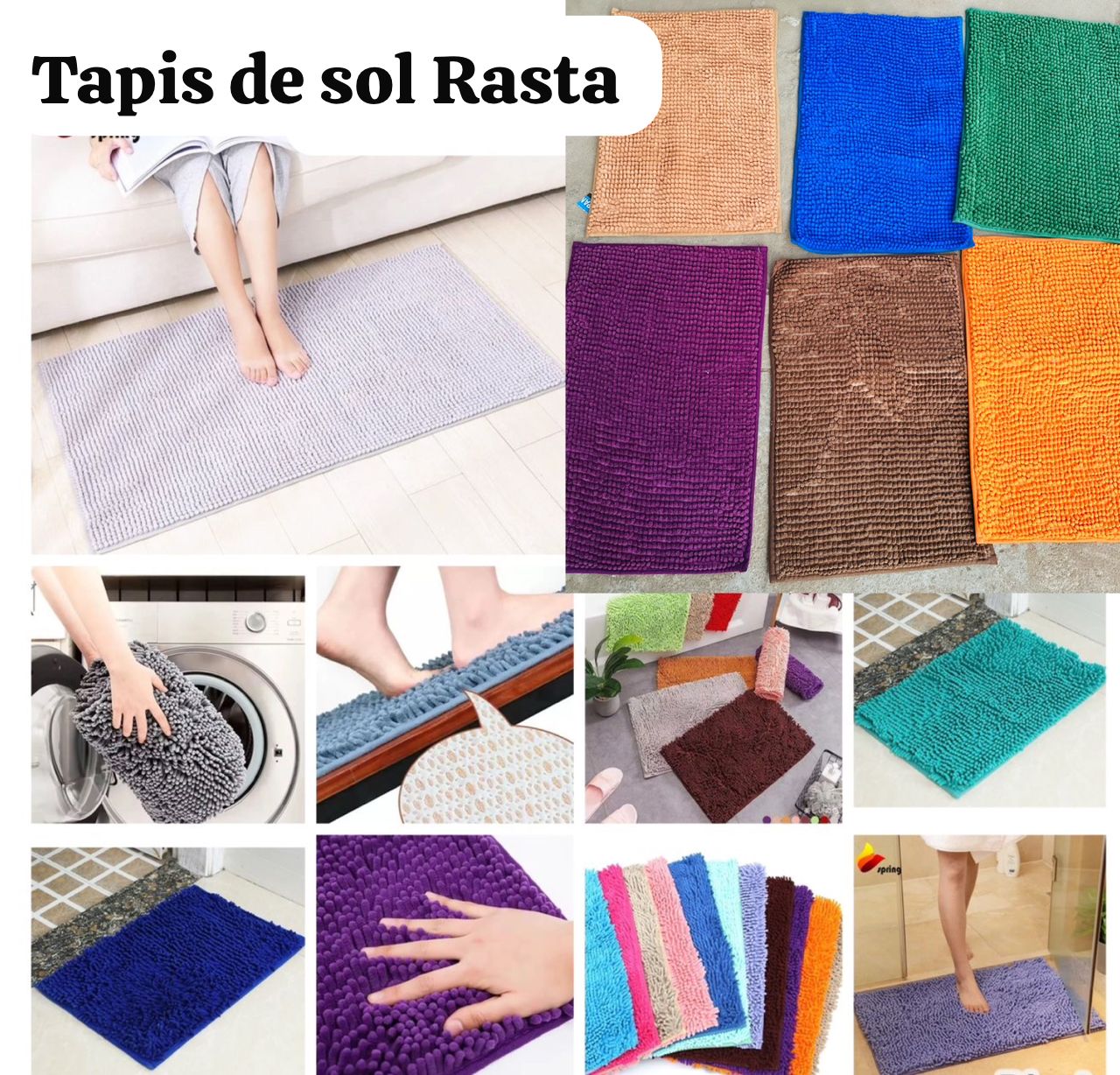 Tapis RASTA en chenille douce