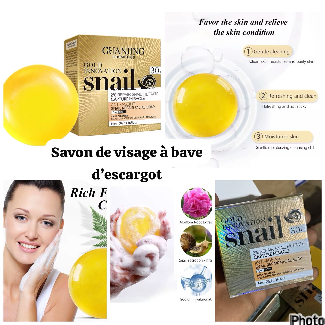 Savon de visage a base d'escargot