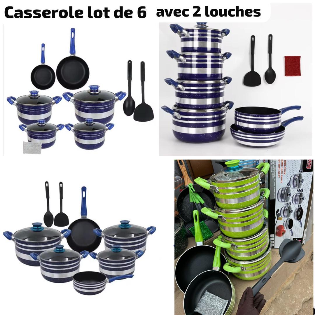 Ensemble casserole Antiadhésif lot de 6pcs