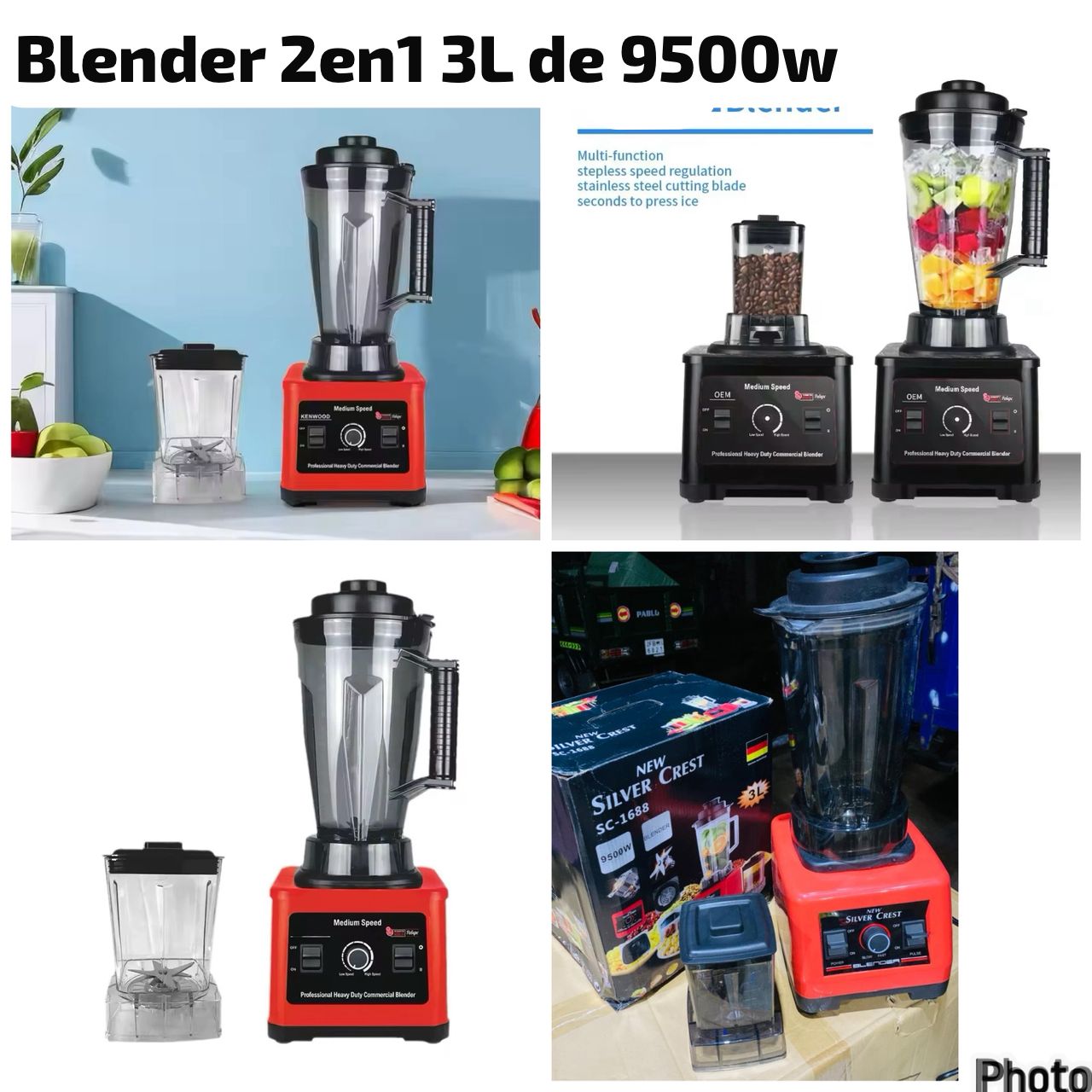 Blender 2en1 de 9500w de 3l