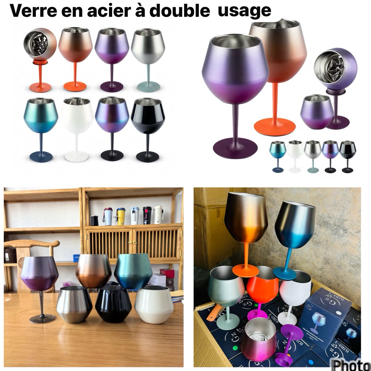 Verre en acier a double usage