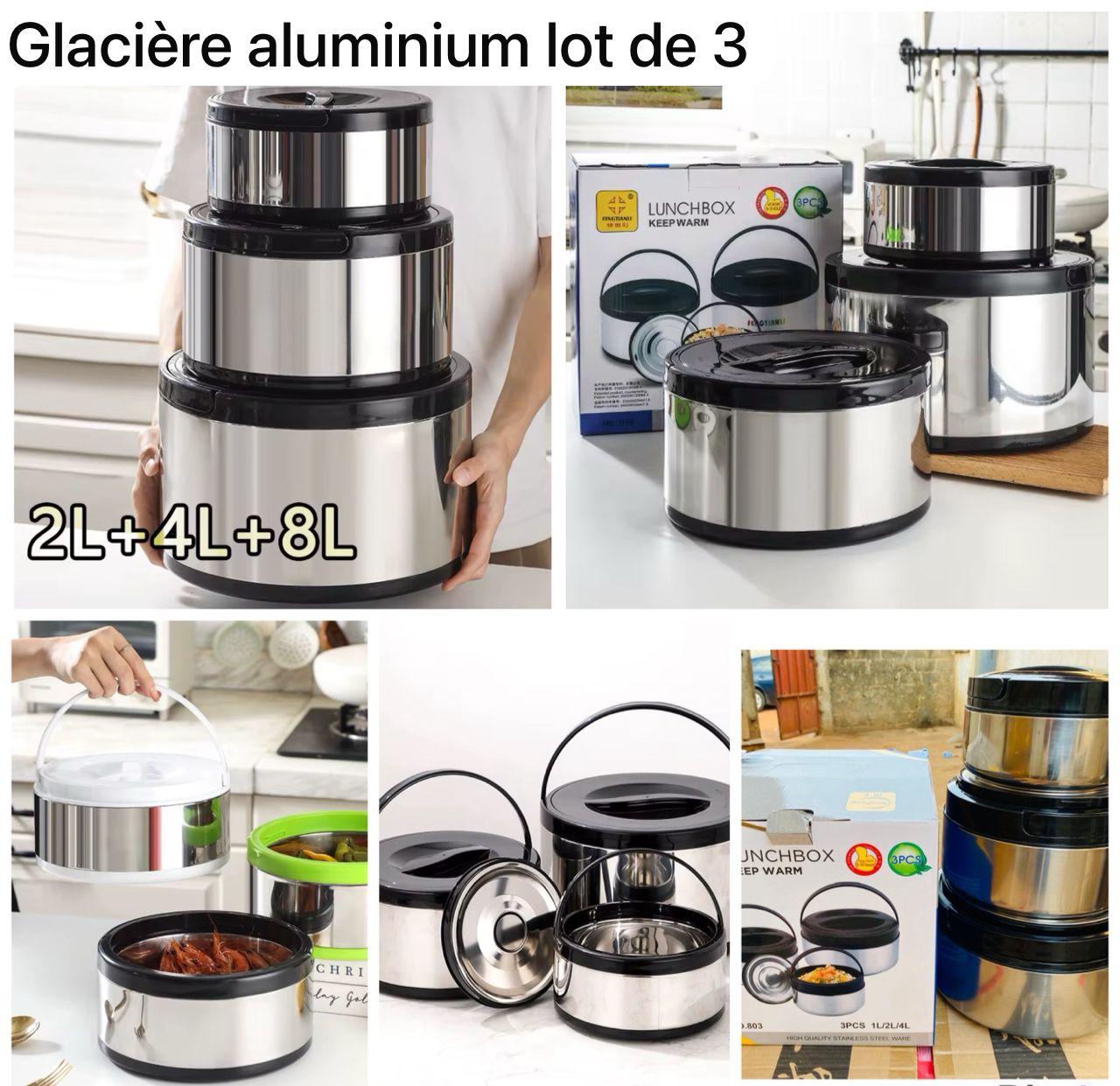 Glacière aluminium 3pcs