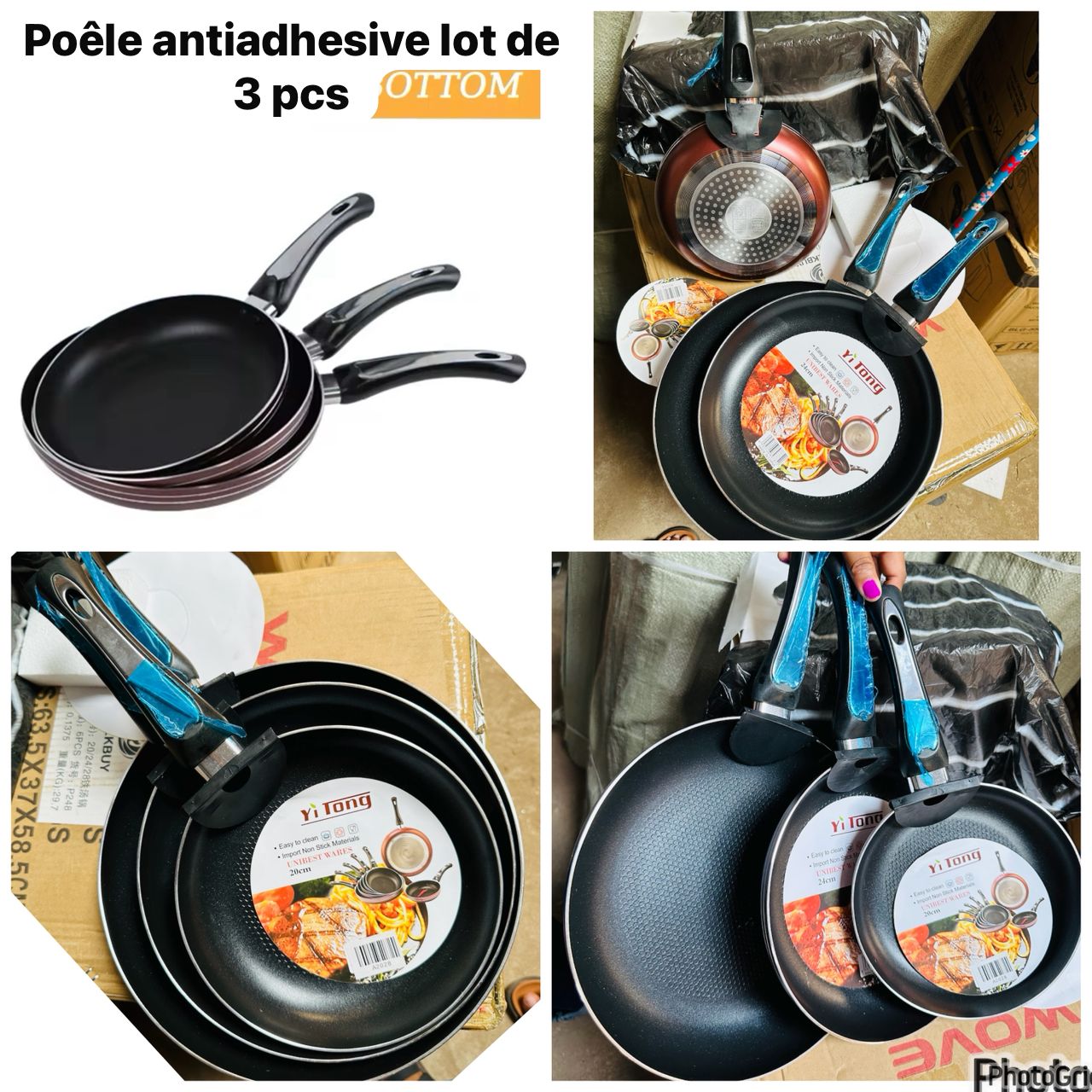 Poêle Anti adhésive 3pcs