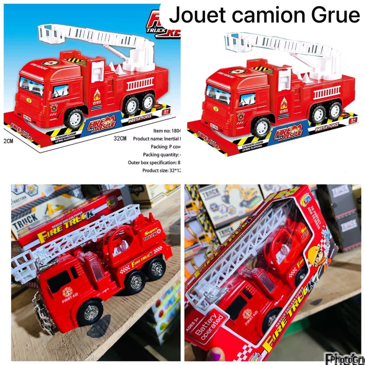 Jouet camion grue